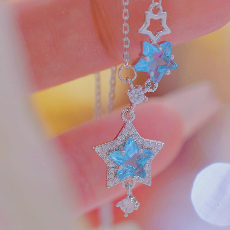 Blaue Stern Halskette