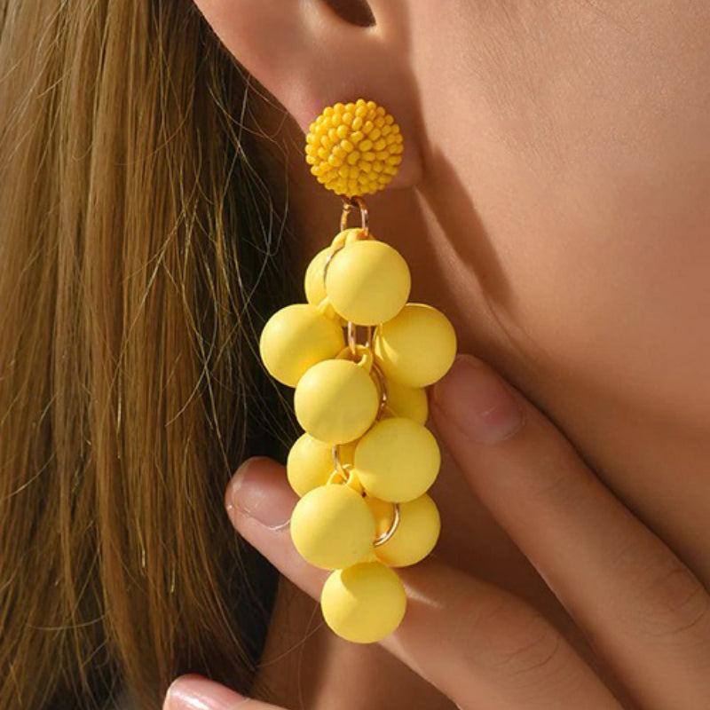 Statement-Ohrringe mit runden Perlen im Boho-Stil für Partys und Spaß