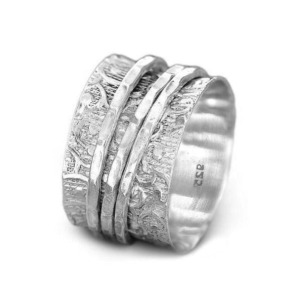 Boho Silber Drehender Sorgenring