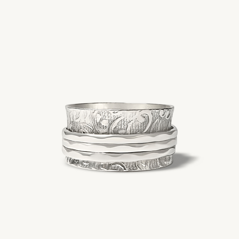 Boho Silber Drehender Sorgenring