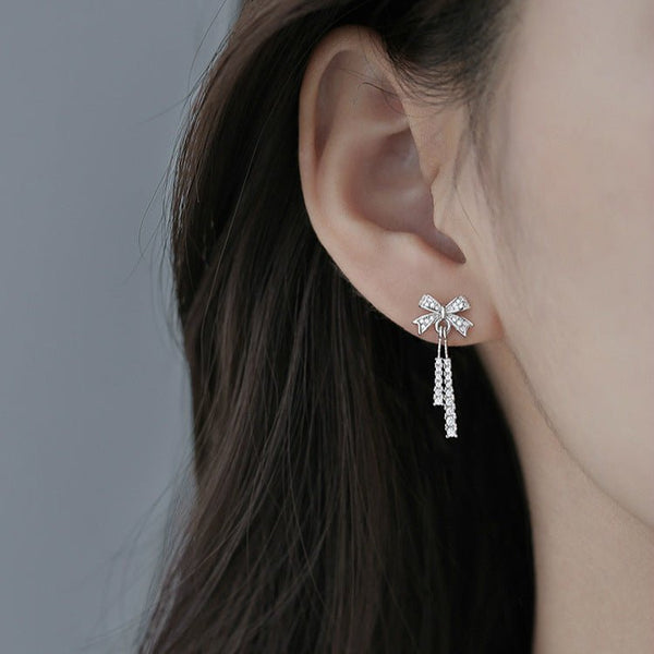 Schleifenohrringe (massives Silber)