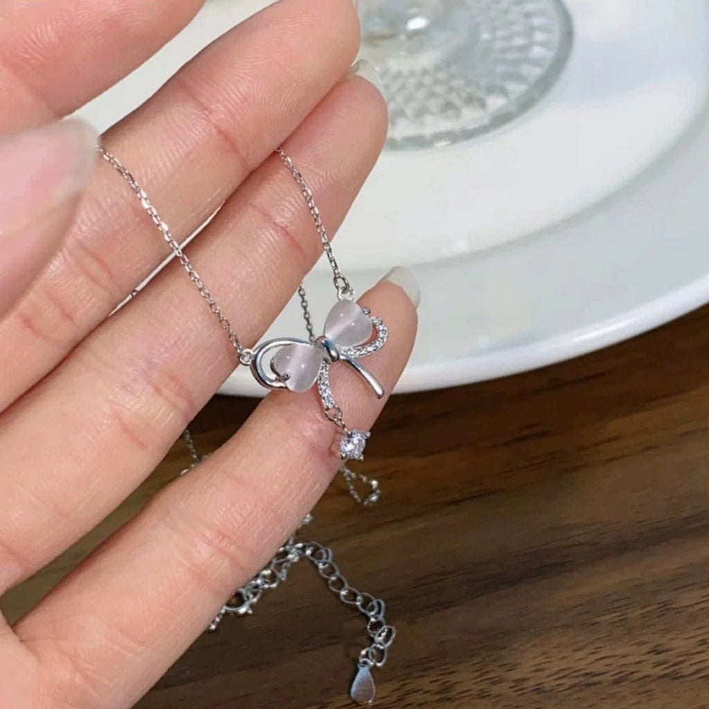 Schleifenhalskette (massives Silber) - Christine