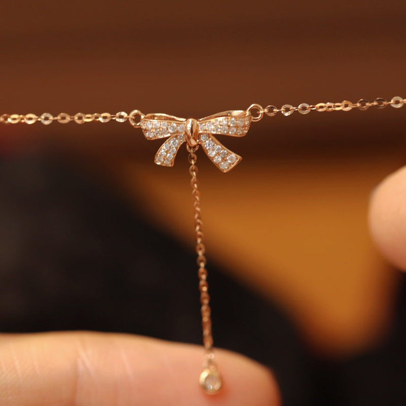 Halskette mit Schleife (massives Silber)