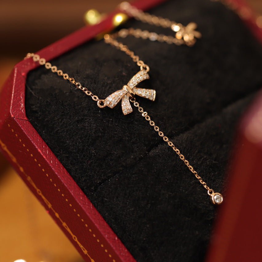 Halskette mit Schleife (massives Silber)