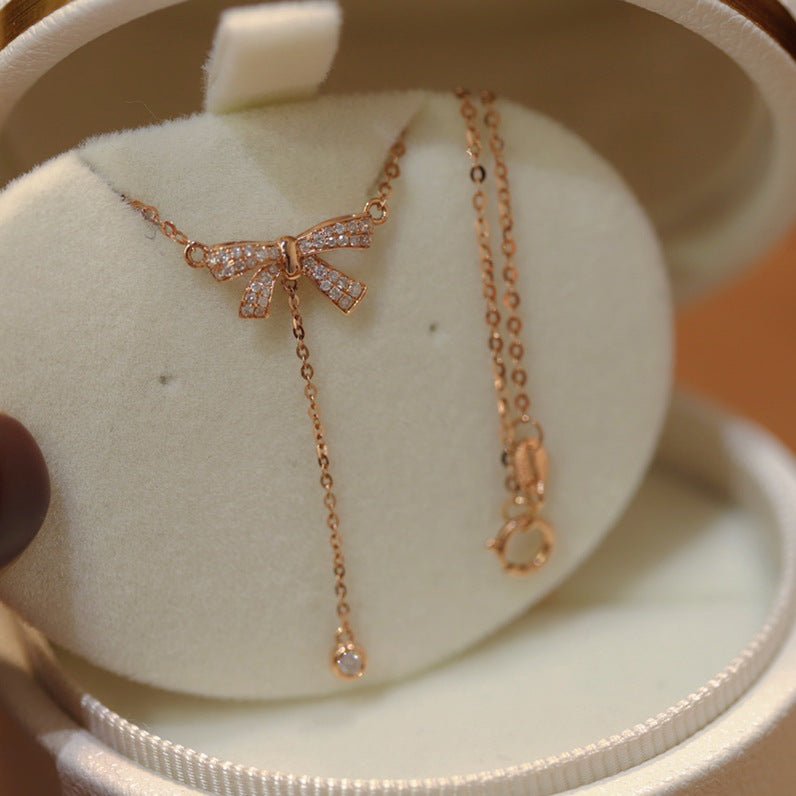 Halskette mit Schleife (massives Silber)