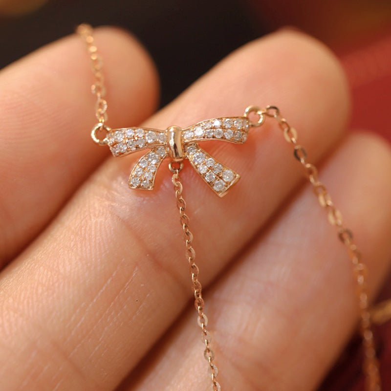 Halskette mit Schleife (massives Silber)