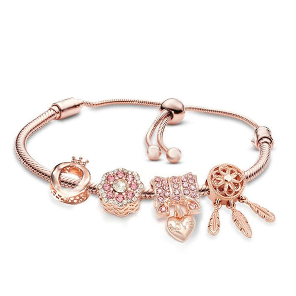 Armbänder mit Brezeln und Federn aus silbernem Kristallplaqué für Frauen, fantastische Schmuckstücke, romantische Geschenke, Markenhandwerk