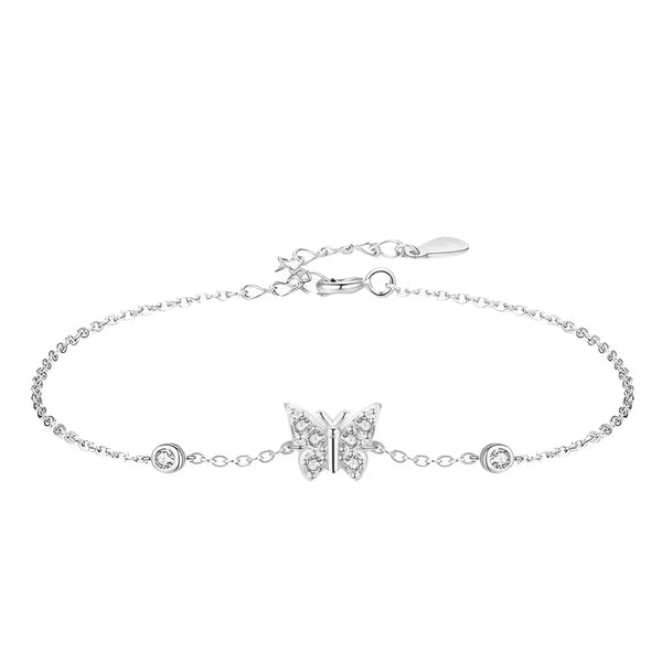 Schmetterling Verstellbares Armband Silber