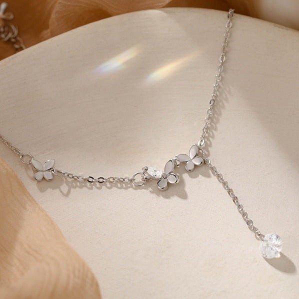 Schmetterlings-Fußkette (massives Silber) - Sydney