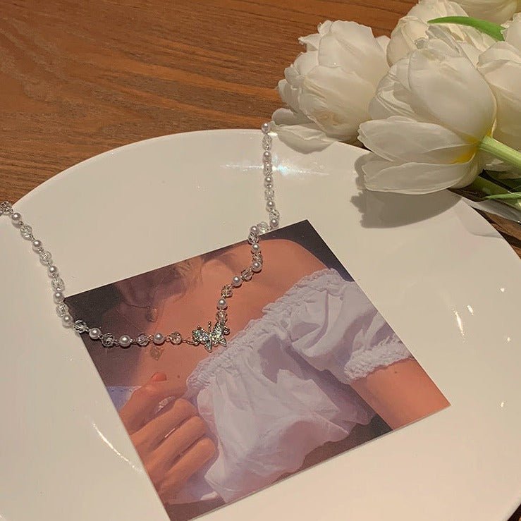 Schmetterling Perlen Halskette