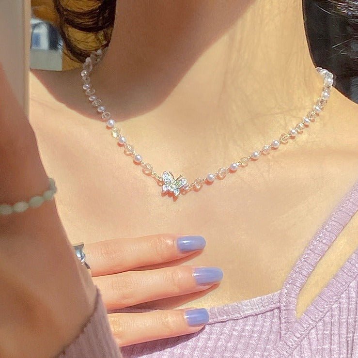 Schmetterling Perlen Halskette