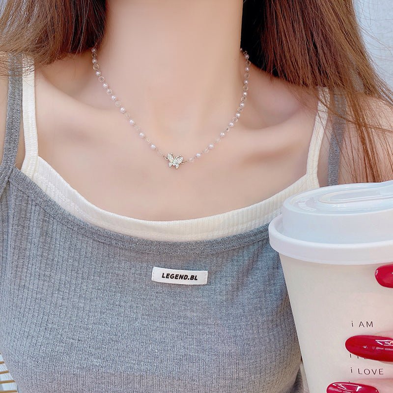 Schmetterling Perlen Halskette