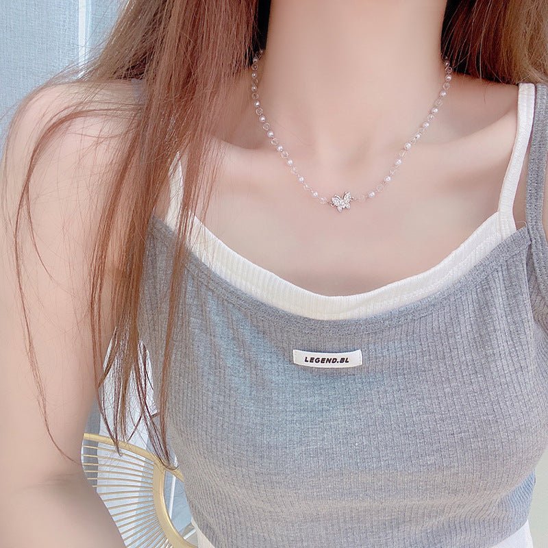 Schmetterling Perlen Halskette