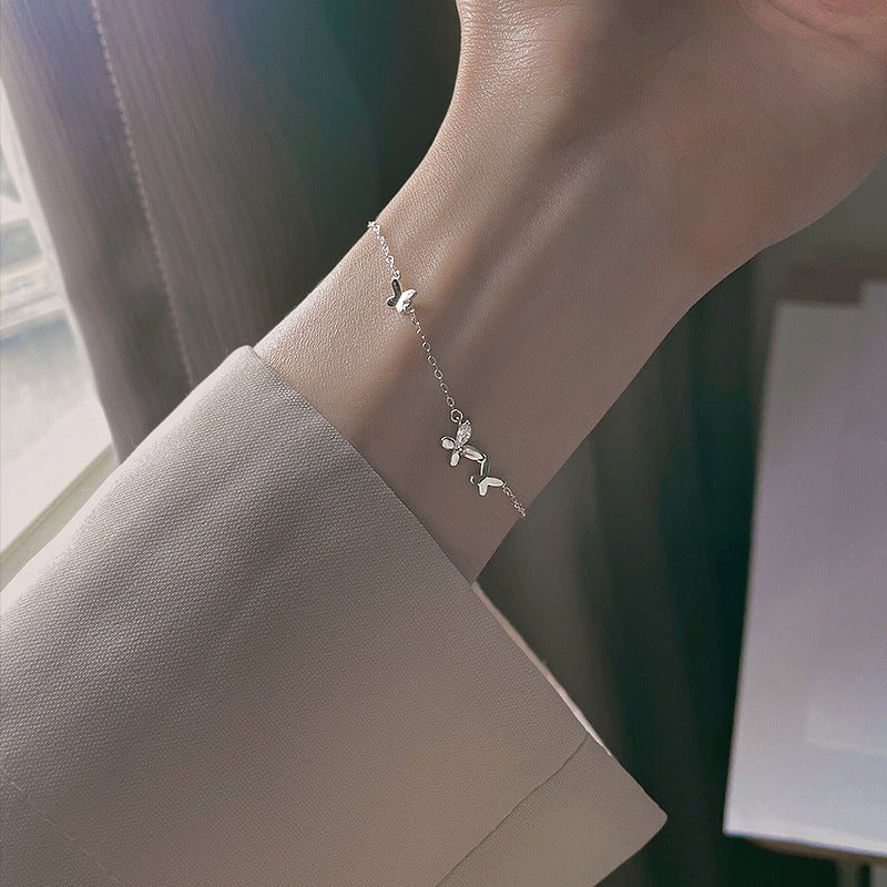 Schmetterlingsarmband (massives Silber) - Sydney