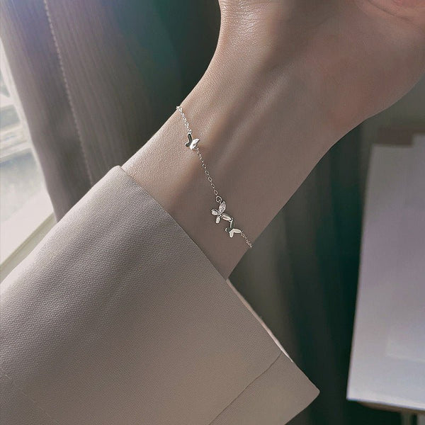 Schmetterlingsarmband (massives Silber) - Sydney