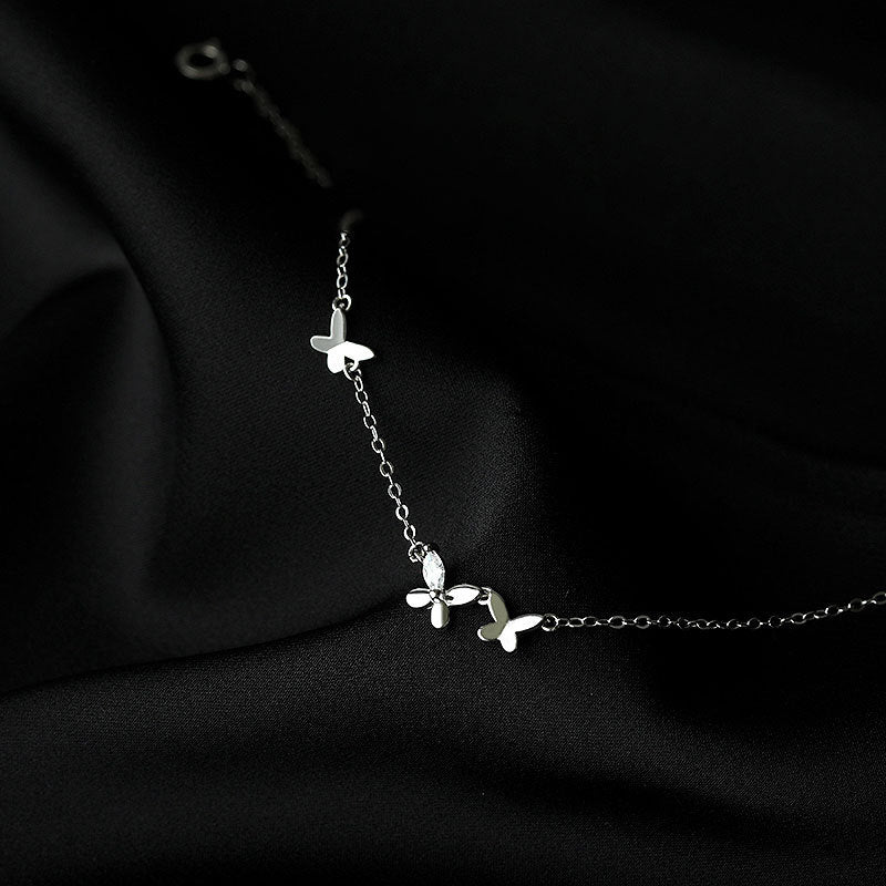 Schmetterlingsarmband (massives Silber) - Sydney