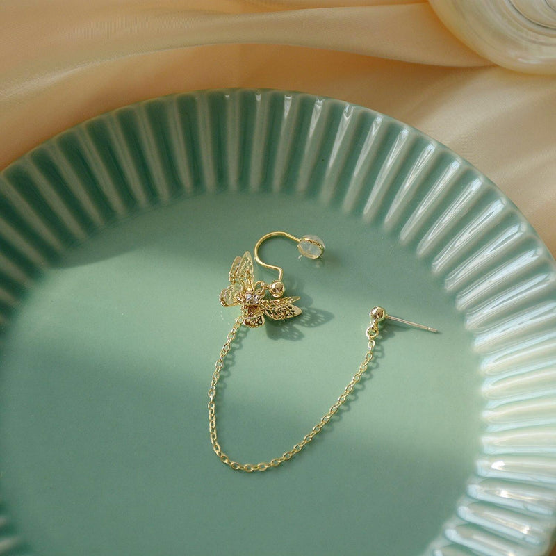 Schmetterlingsohrring & Ohrklemme - Evelyn