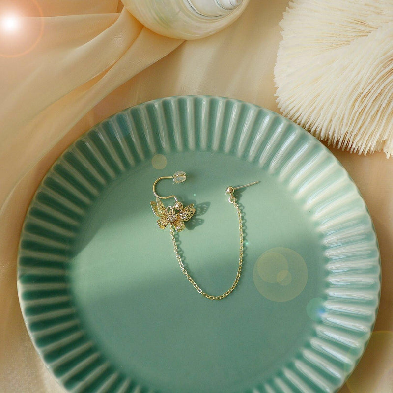 Schmetterlingsohrring & Ohrklemme - Evelyn