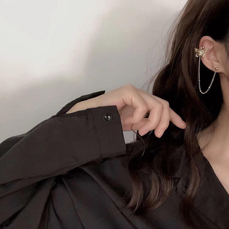 Schmetterlingsohrring & Ohrklemme - Evelyn