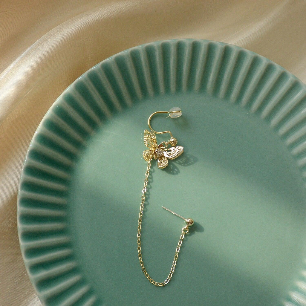 Schmetterlingsohrring & Ohrklemme - Evelyn