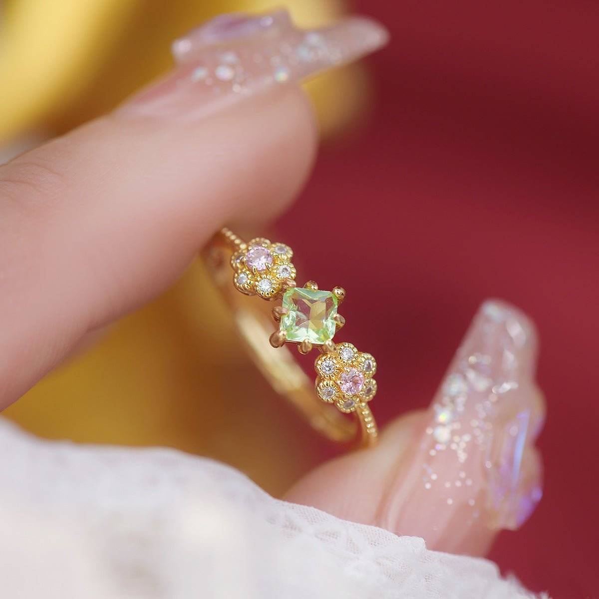 Schmetterlings-Blumen-Ring-Set