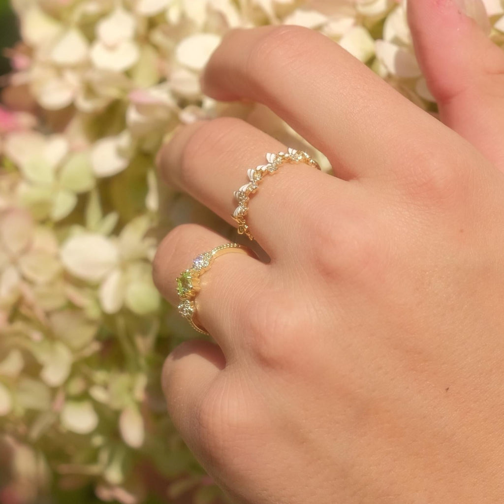 Schmetterlings-Blumen-Ring-Set