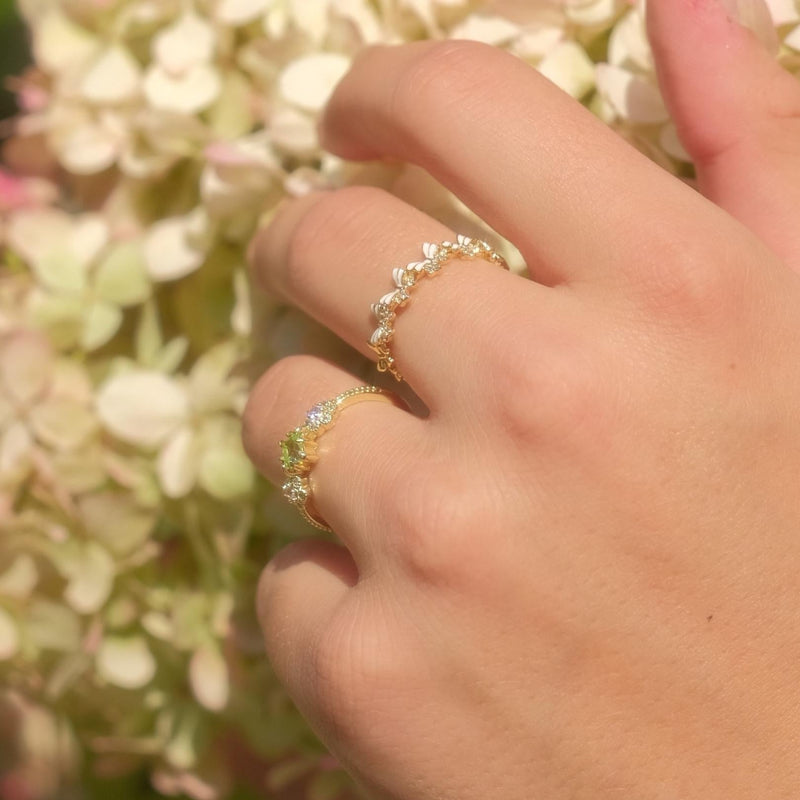 Schmetterlings-Blumen-Ring-Set