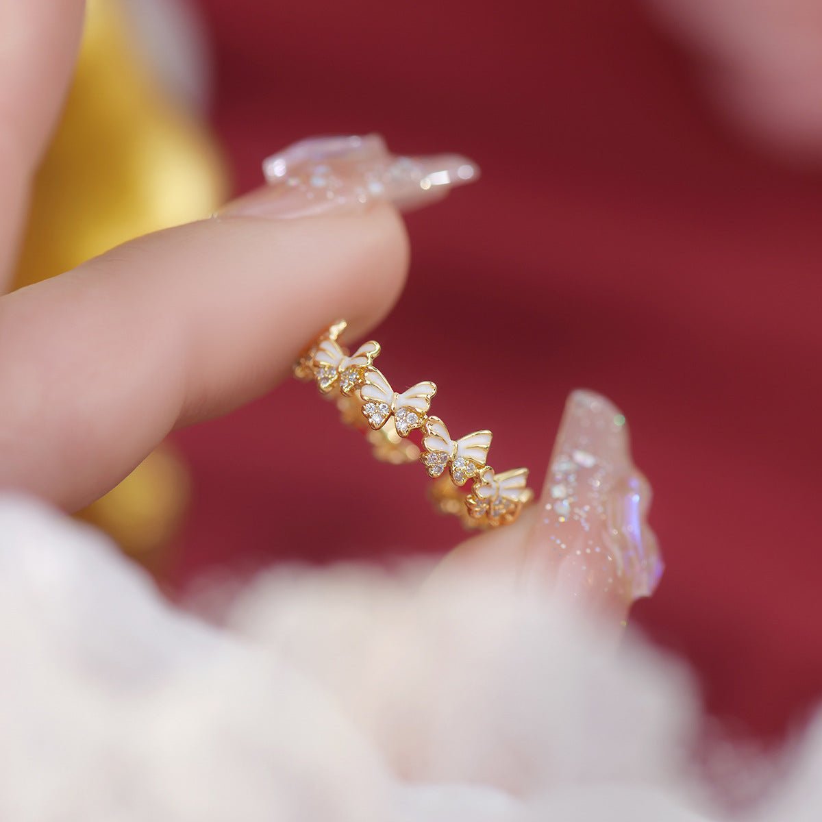 Schmetterlings-Blumen-Ring-Set