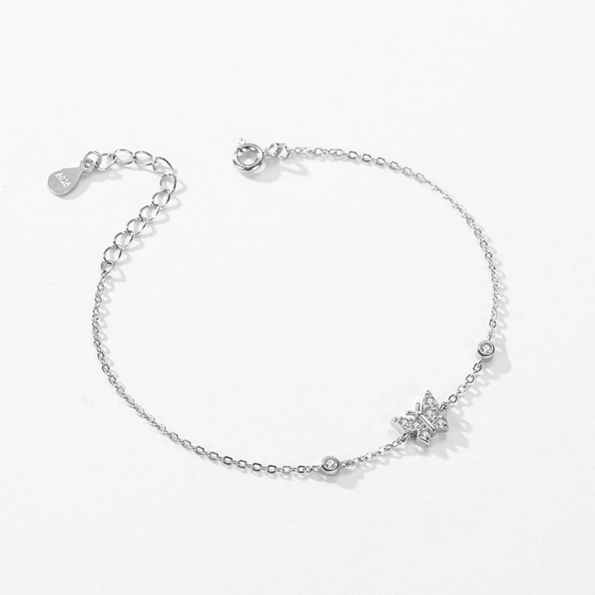 Schmetterling Verstellbares Armband Silber