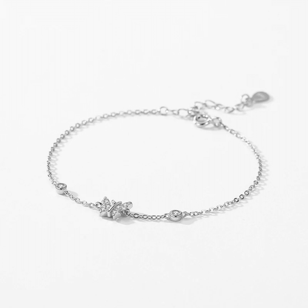 Schmetterling Verstellbares Armband Silber