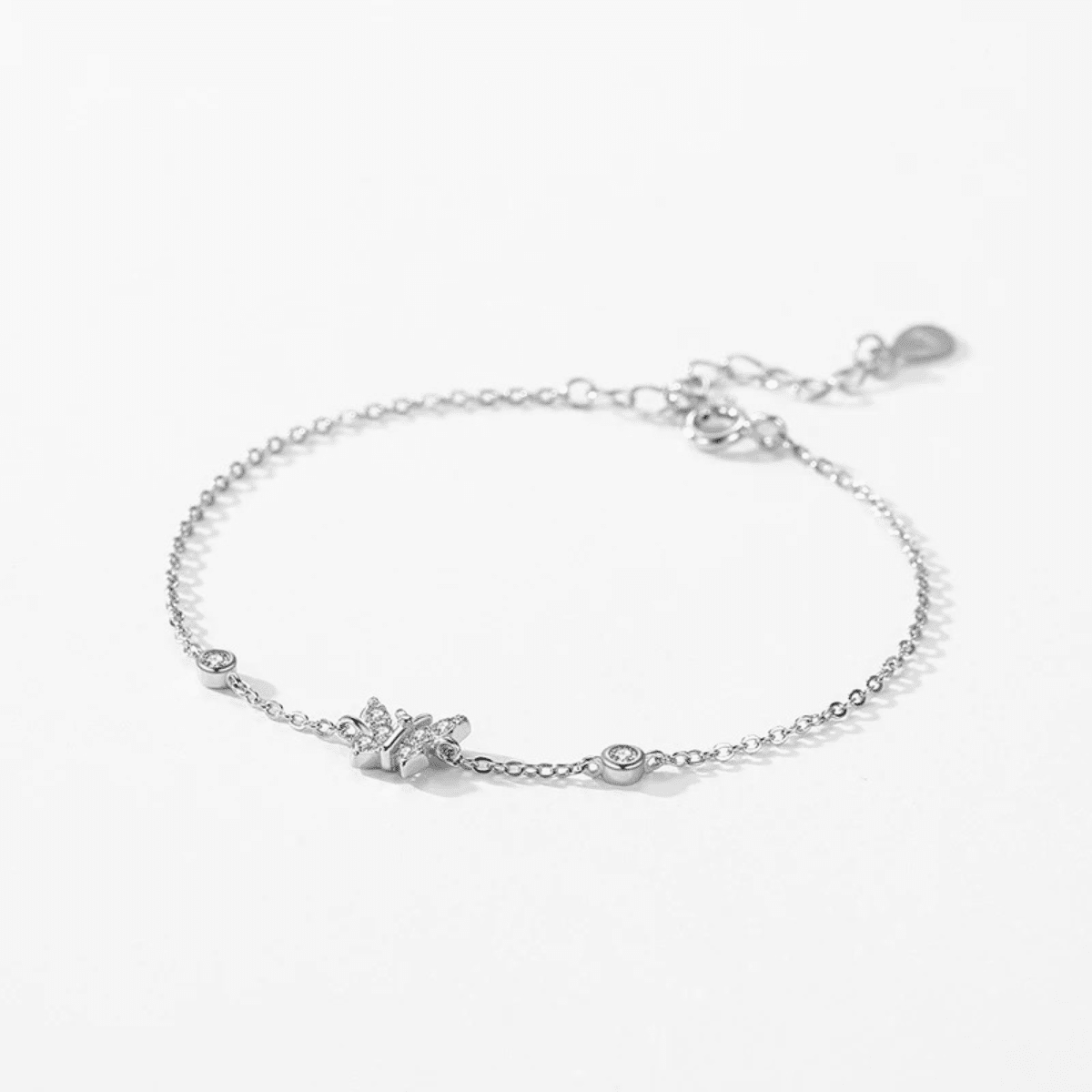 Schmetterling Verstellbares Armband Silber