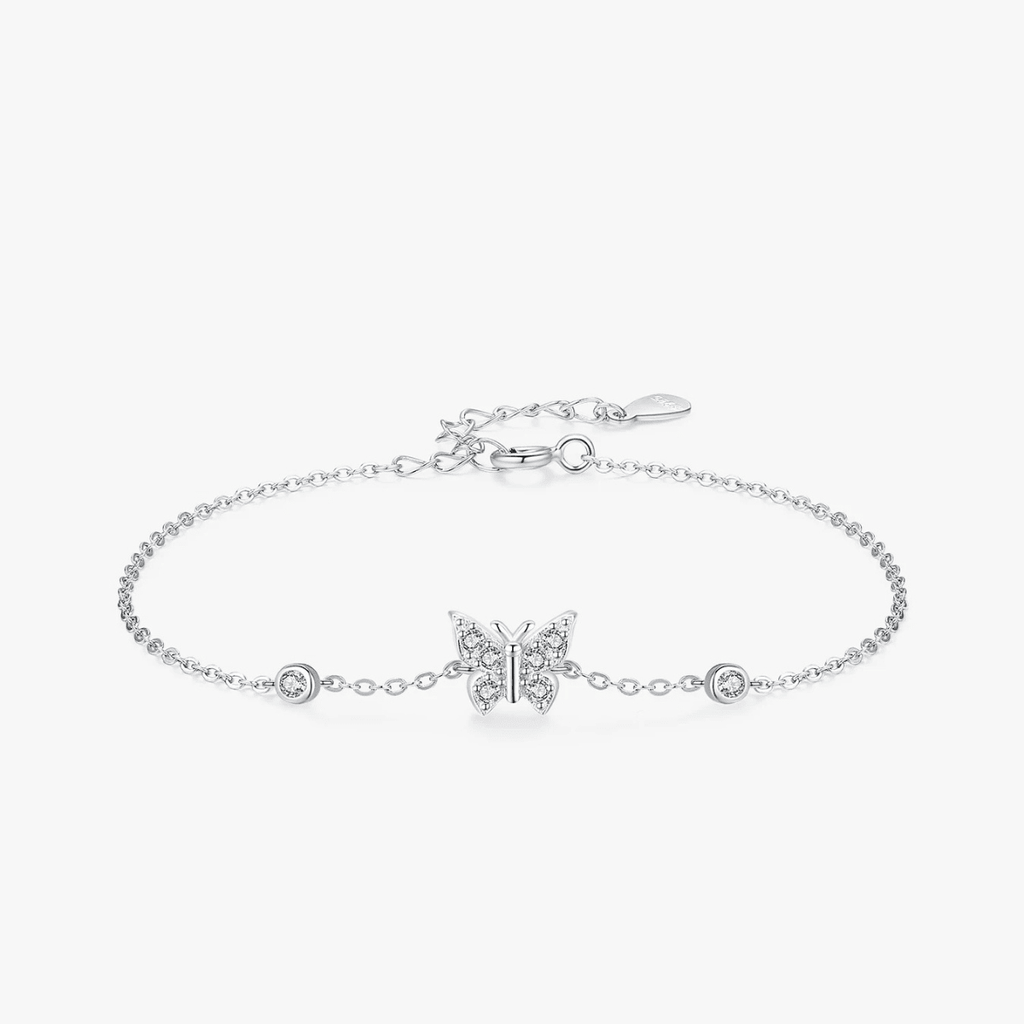 Schmetterling Verstellbares Armband Silber
