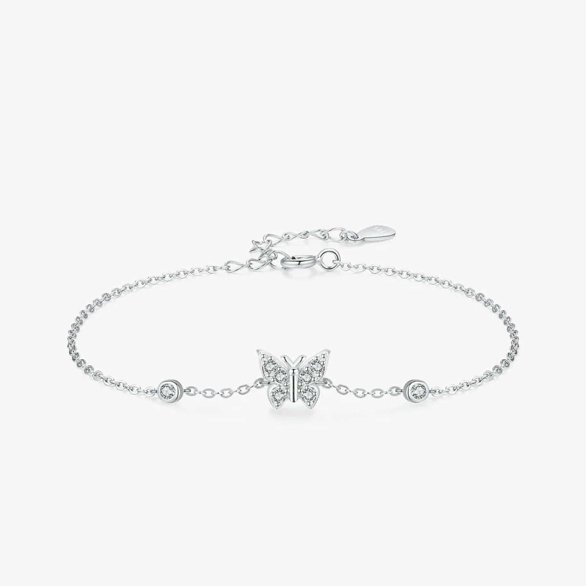 Schmetterling Verstellbares Armband Silber