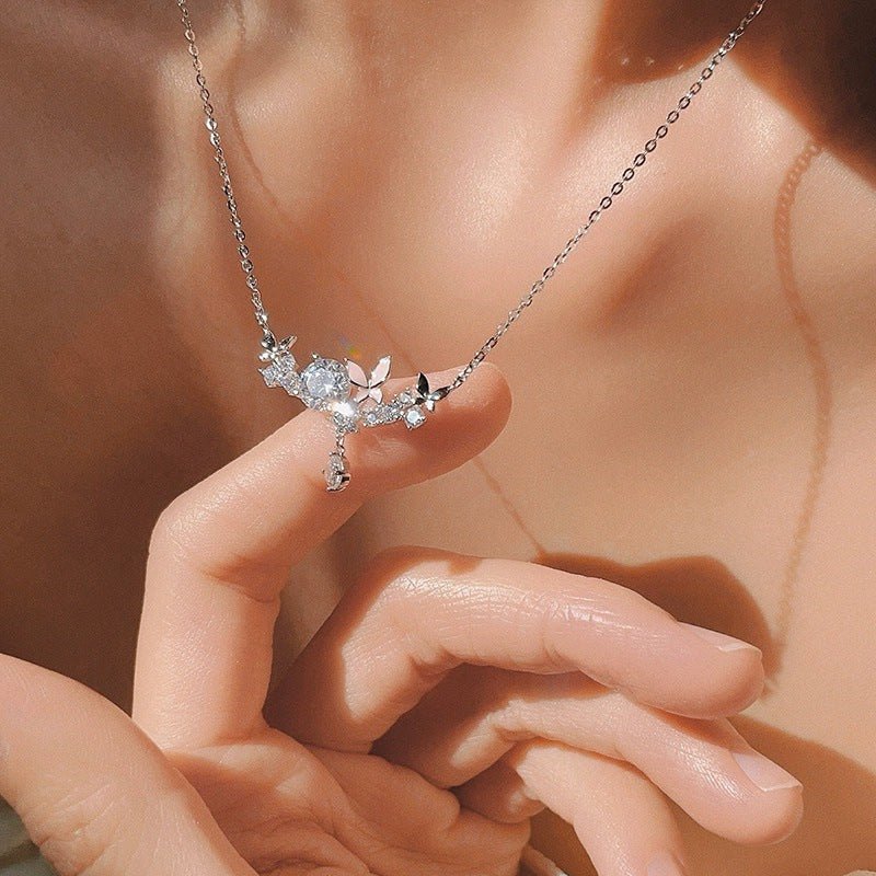 Schmetterlingskette (massives Silber) - Janice