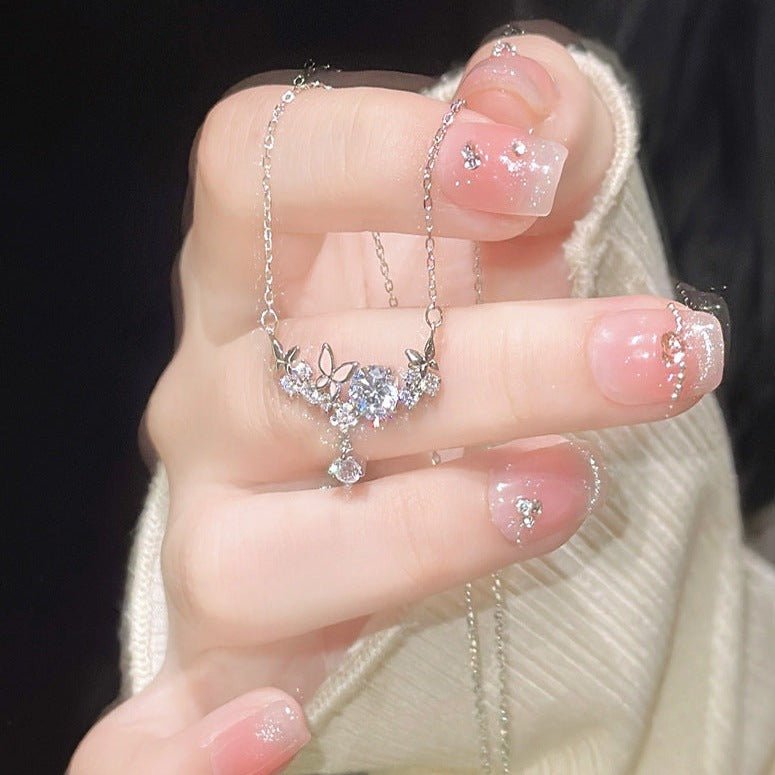 Schmetterlingskette (massives Silber) - Janice