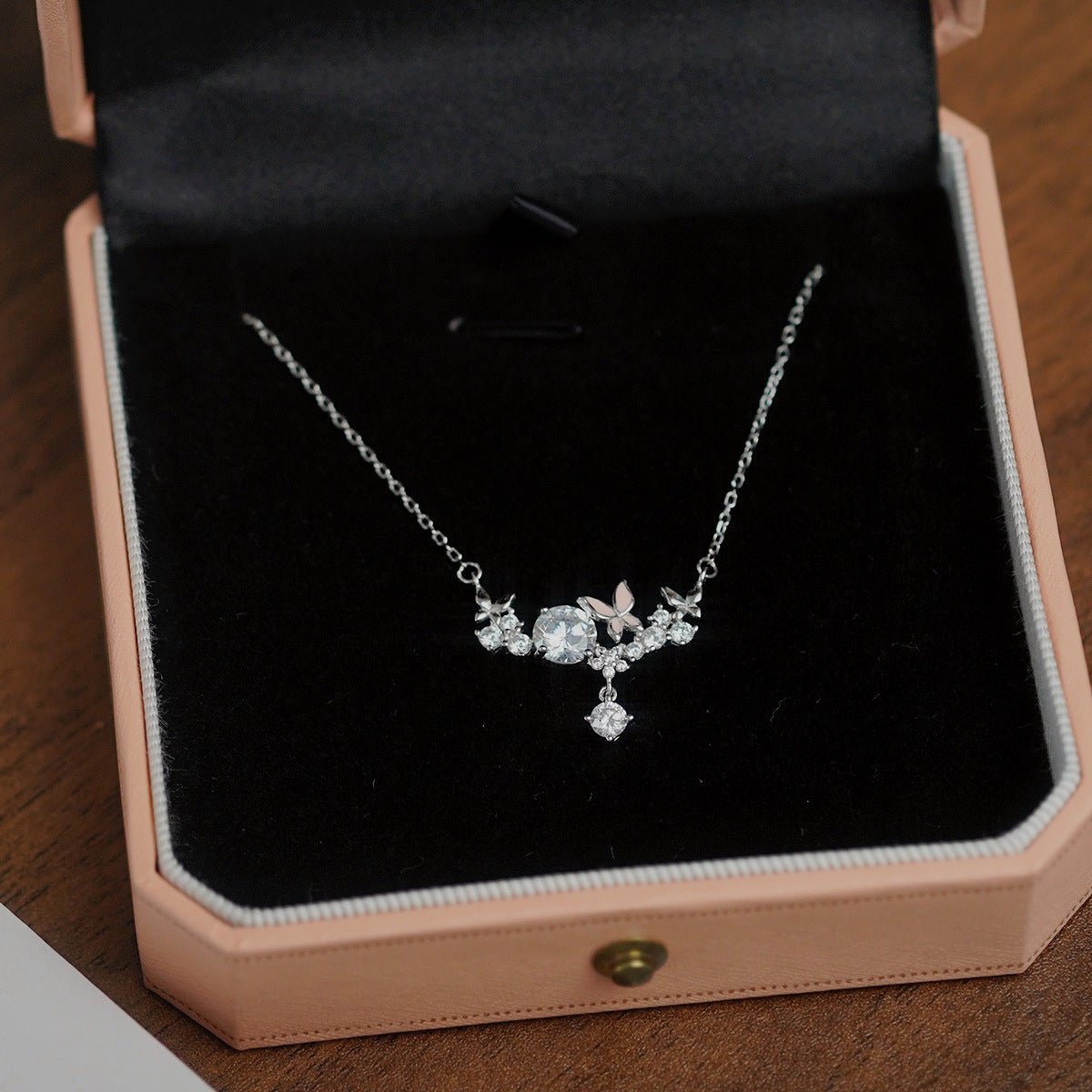 Schmetterlingskette (massives Silber) - Janice