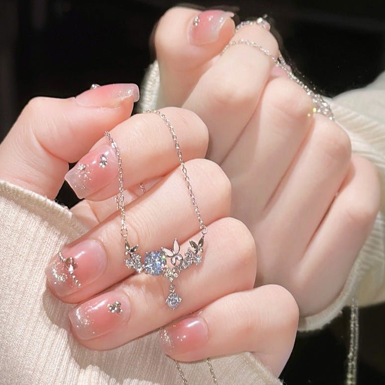 Schmetterlingskette (massives Silber) - Janice