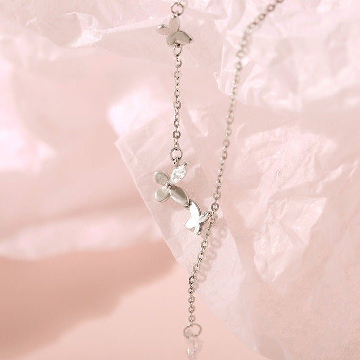 Schmetterlingskette (massives Silber) - Sydney