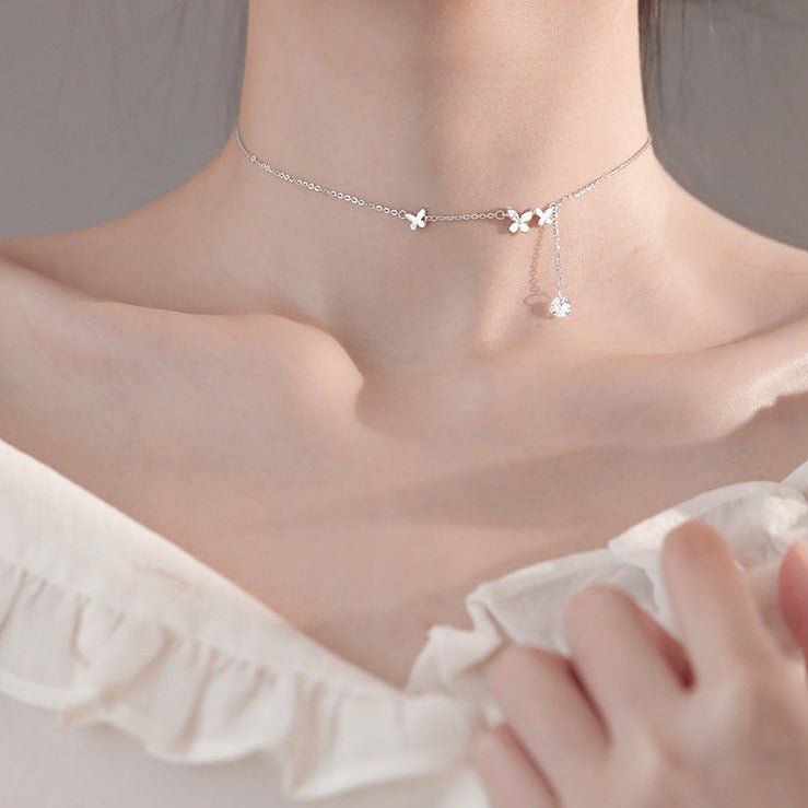 Schmetterlingskette (massives Silber) - Sydney