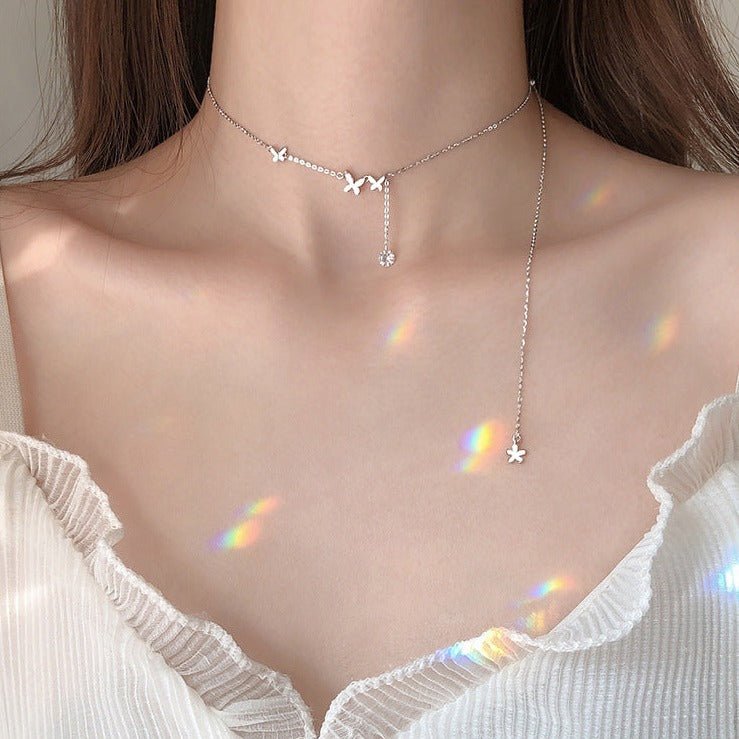 Schmetterlingskette (massives Silber) - Sydney