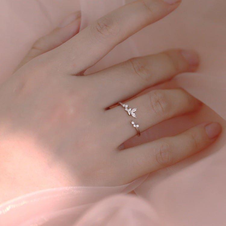 Schmetterlingsring - Aria (massives Silber)