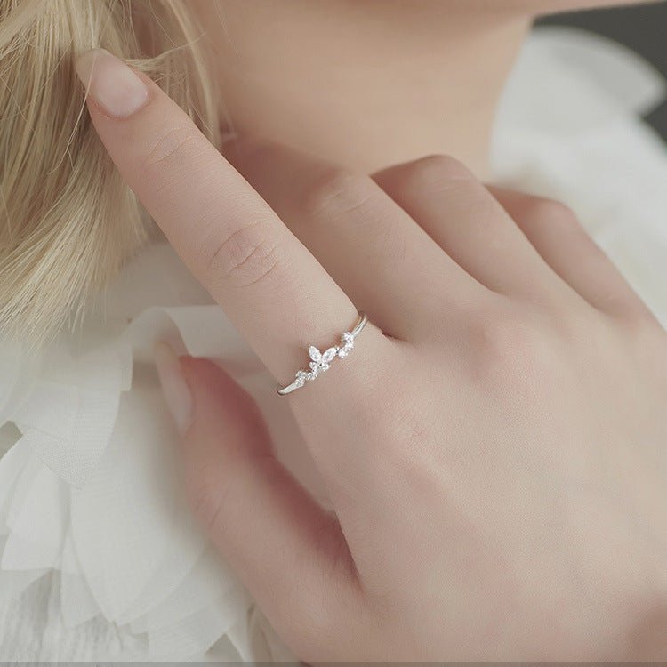 Schmetterlingsring - Aria (massives Silber)