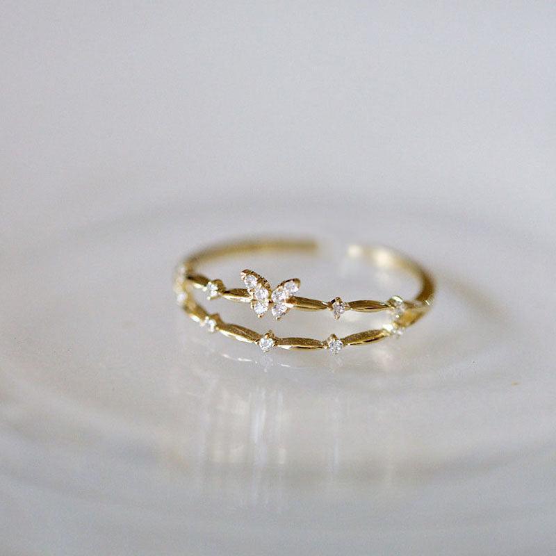 Schmetterlingsring (massives Silber)