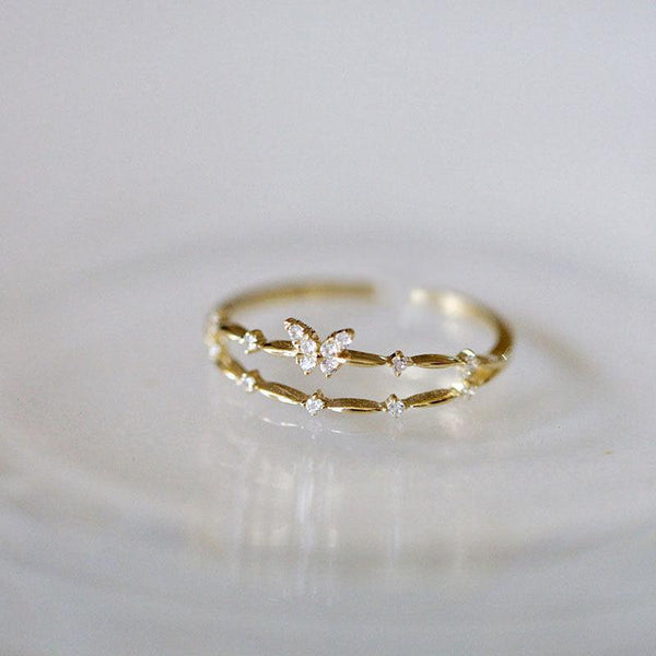 Schmetterlingsring (massives Silber)