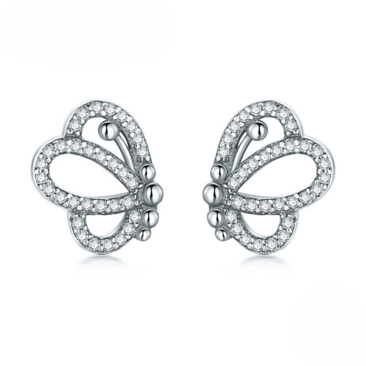 Funkelnde Schmetterlings-Silberohrringe