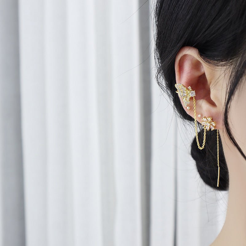 Ohrringe und Manschetten mit Schmetterlings-Einfädler