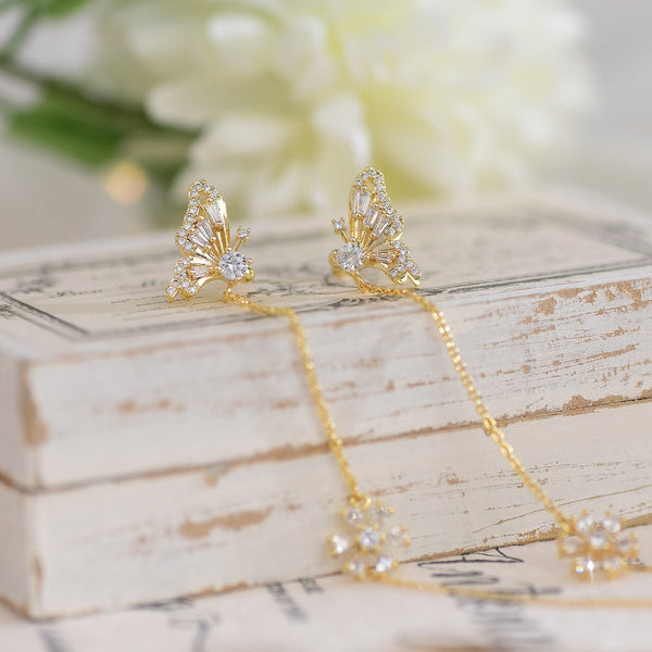 Ohrringe und Manschetten mit Schmetterlings-Einfädler