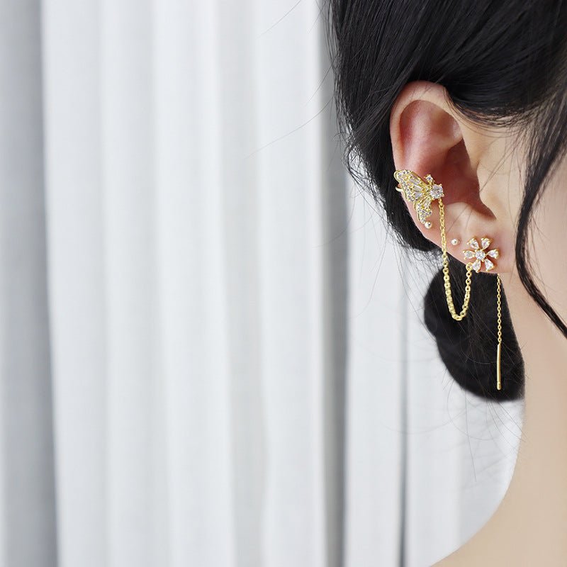 Ohrringe und Manschetten mit Schmetterlings-Einfädler