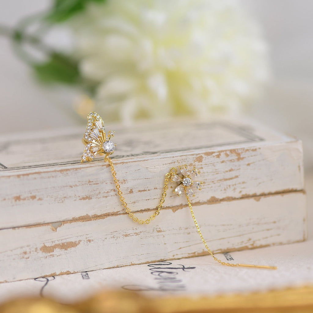 Ohrringe und Manschetten mit Schmetterlings-Einfädler