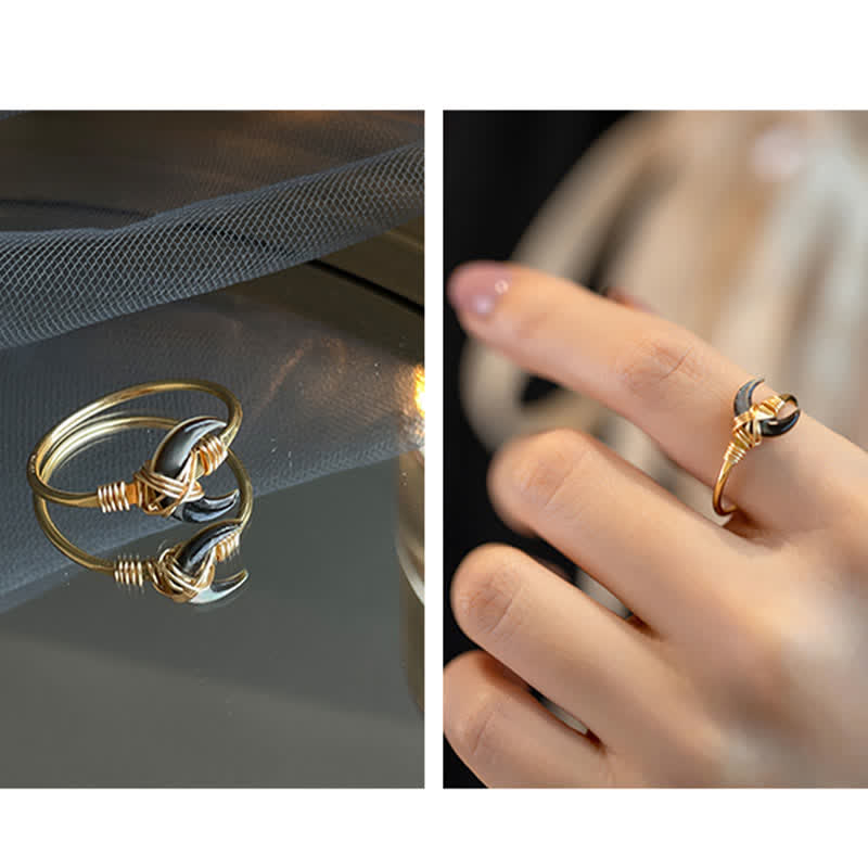 Carmiora Natural Tridacna Stone Moon 14K Gold Segensring
